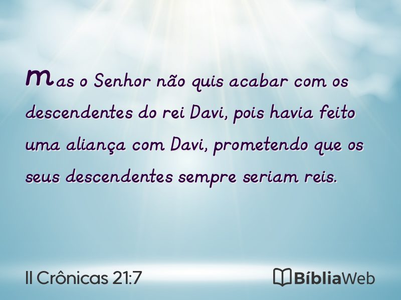 II Crônicas 21:7 em imagem para compartilhar