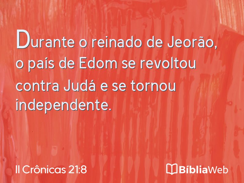 II Crônicas 21:8 em imagem para compartilhar