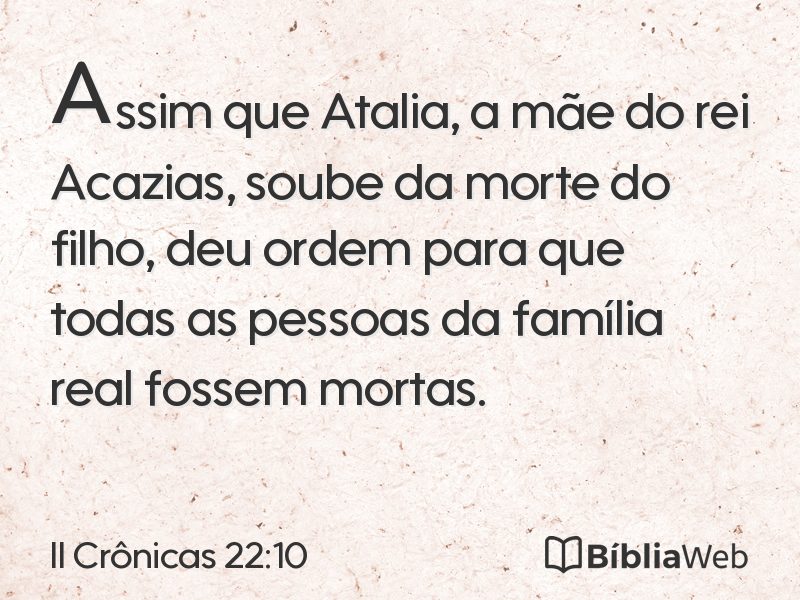 II Crônicas 22:10 em imagem para compartilhar