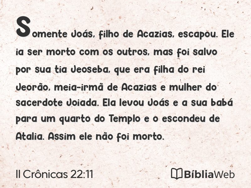 II Crônicas 22:11 em imagem para compartilhar