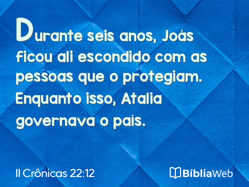 II Crônicas 22:12 em imagem para compartilhar