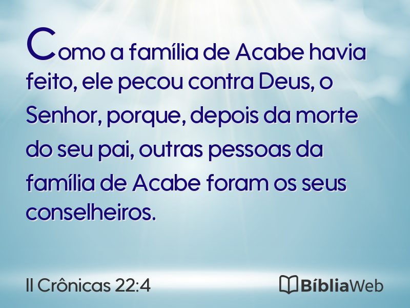II Crônicas 22:4 em imagem para compartilhar