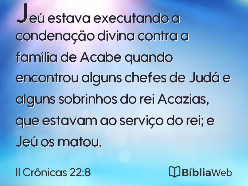 II Crônicas 22:8 em imagem para compartilhar