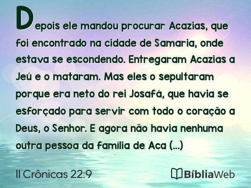 II Crônicas 22:9 em imagem para compartilhar