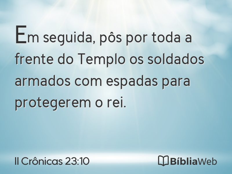 II Crônicas 23:10 em imagem para compartilhar