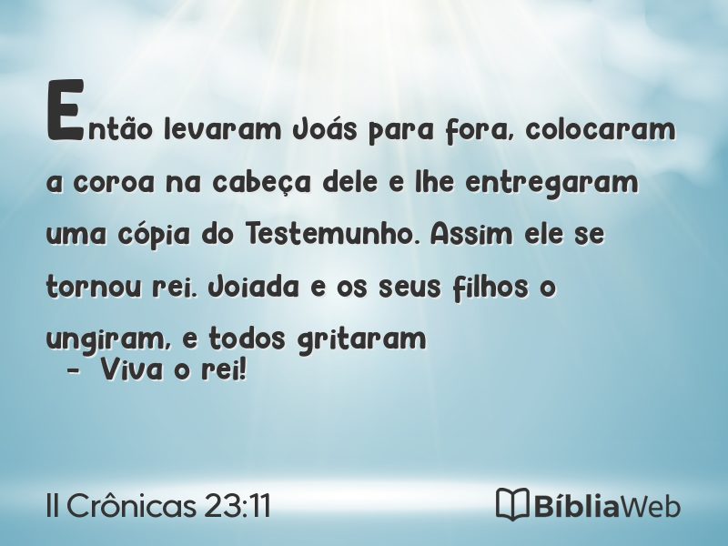 II Crônicas 23:11 em imagem para compartilhar