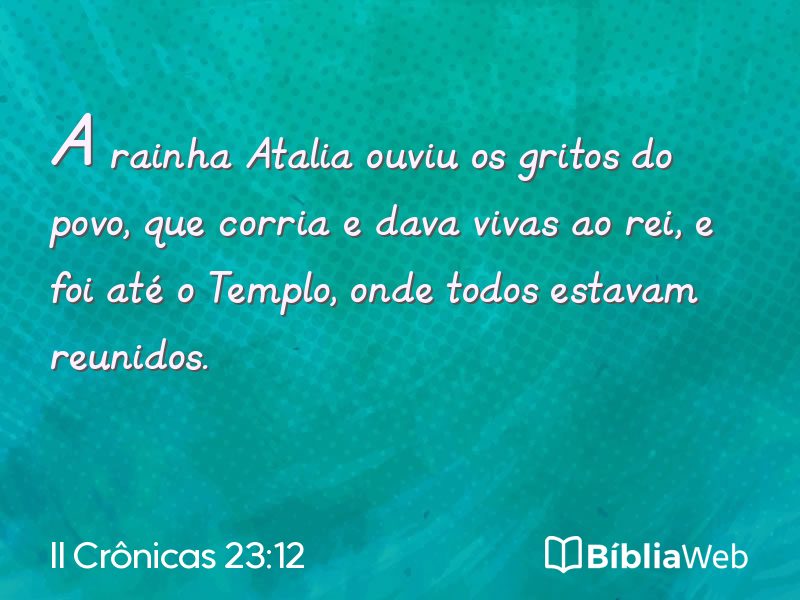 II Crônicas 23:12 em imagem para compartilhar