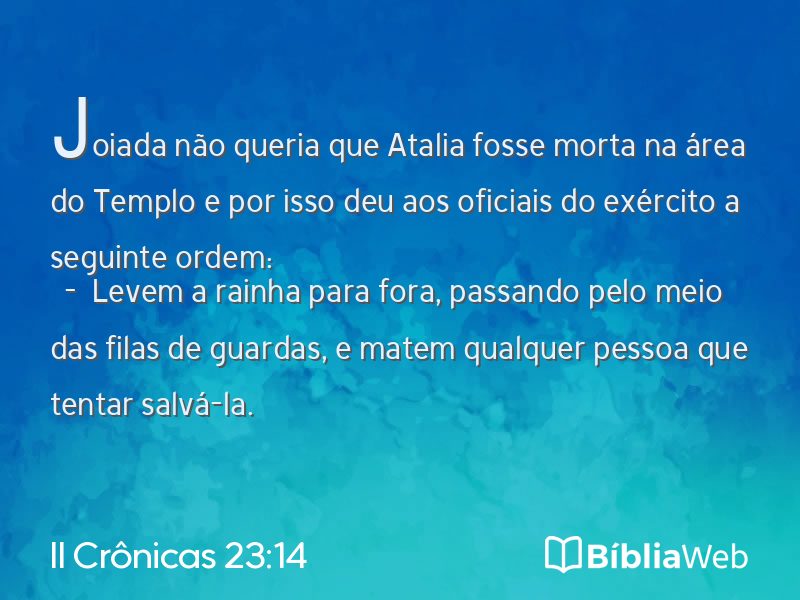 II Crônicas 23:14 em imagem para compartilhar