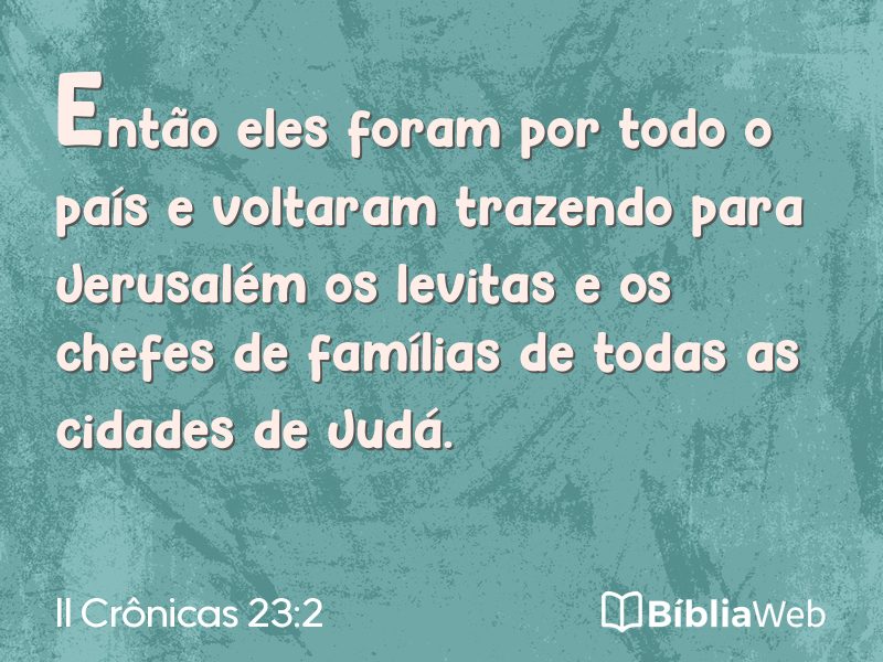 II Crônicas 23:2 em imagem para compartilhar