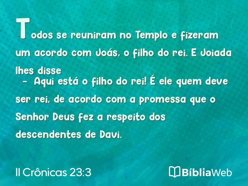 II Crônicas 23:3 em imagem para compartilhar