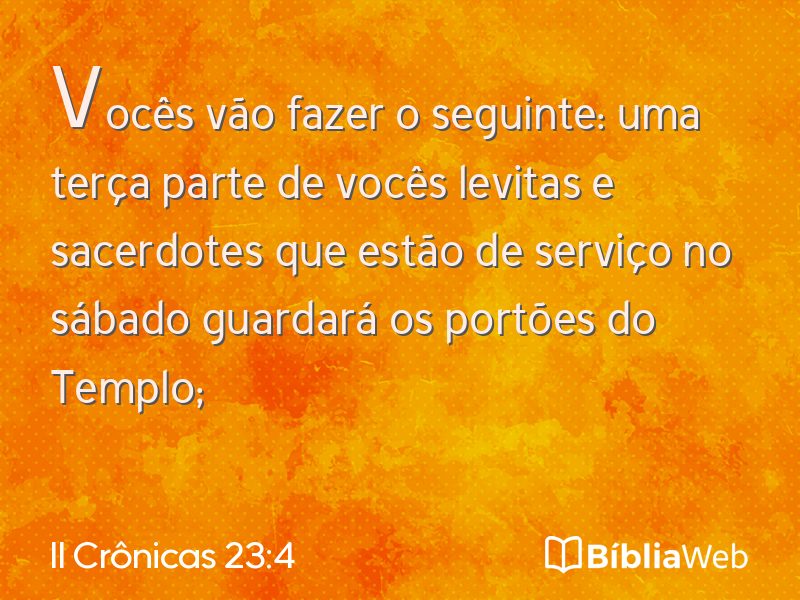 II Crônicas 23:4 em imagem para compartilhar
