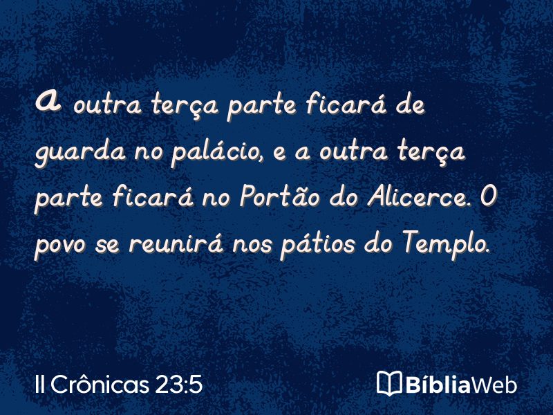 II Crônicas 23:5 em imagem para compartilhar
