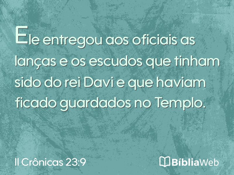 II Crônicas 23:9 em imagem para compartilhar