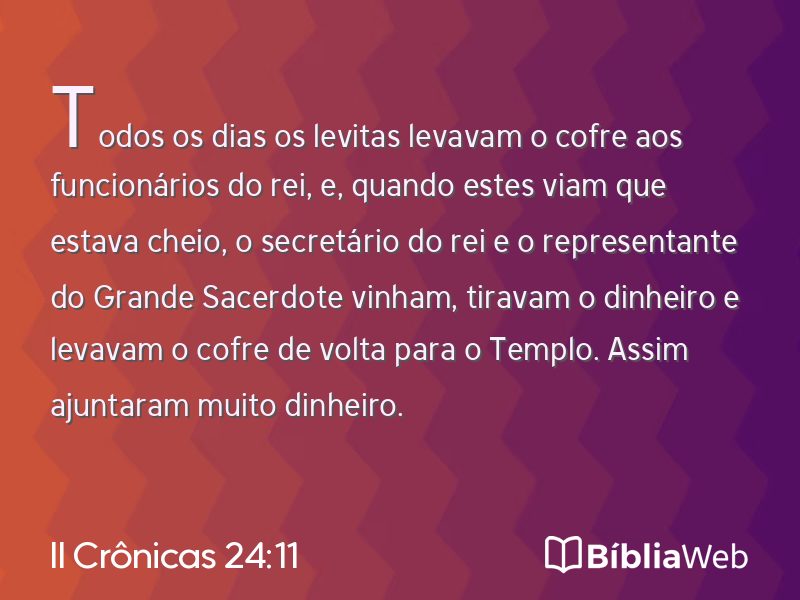 II Crônicas 24:11 em imagem para compartilhar