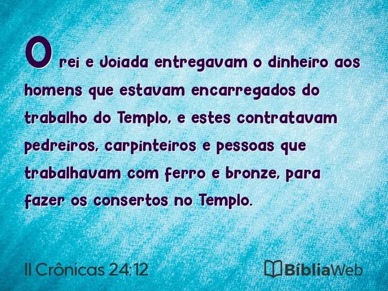 II Crônicas 24:12 em imagem para compartilhar