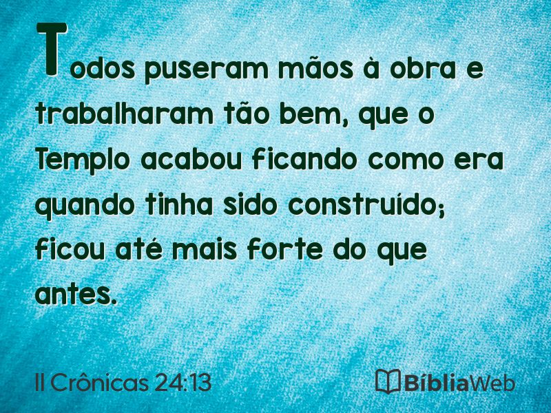 II Crônicas 24:13 em imagem para compartilhar