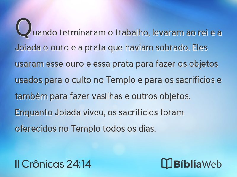 II Crônicas 24:14 em imagem para compartilhar