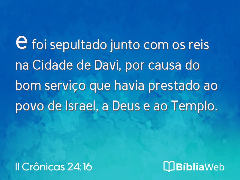 II Crônicas 24:16 em imagem para compartilhar