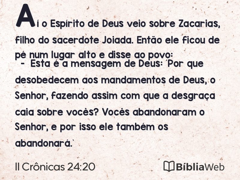 II Crônicas 24:20 em imagem para compartilhar