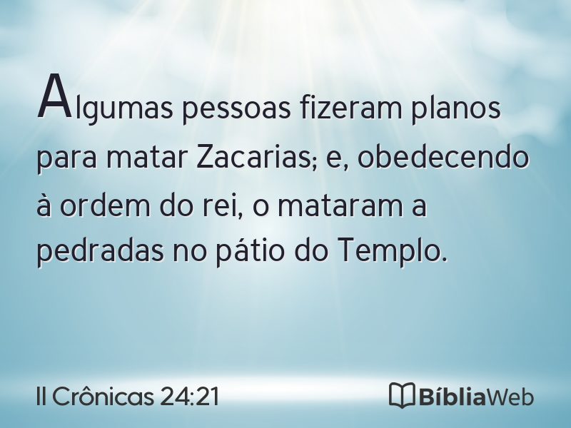 II Crônicas 24:21 em imagem para compartilhar