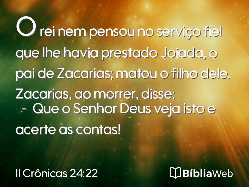 II Crônicas 24:22 em imagem para compartilhar