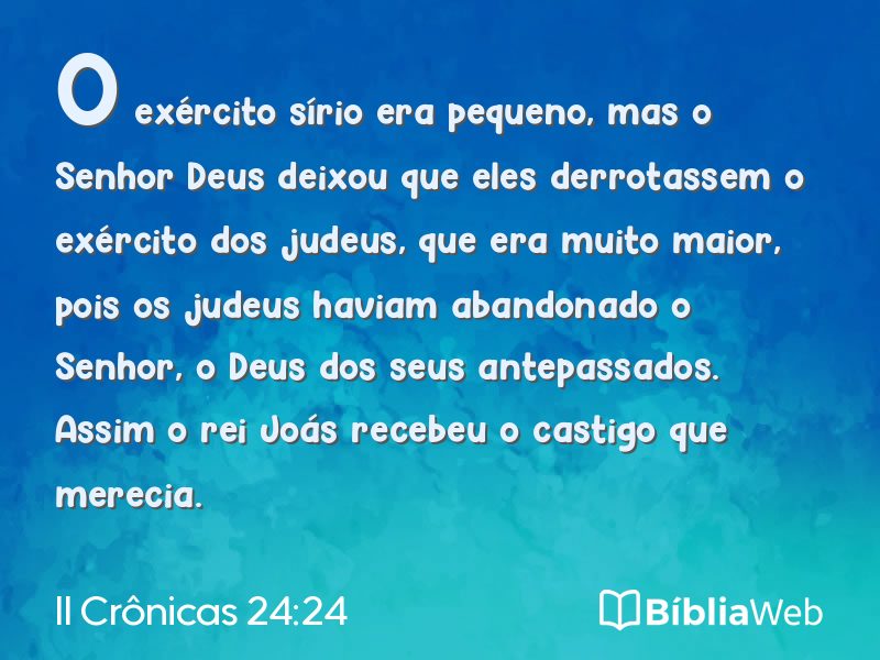 II Crônicas 24:24 em imagem para compartilhar