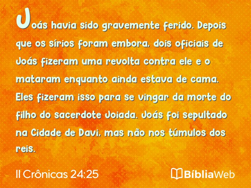II Crônicas 24:25 em imagem para compartilhar