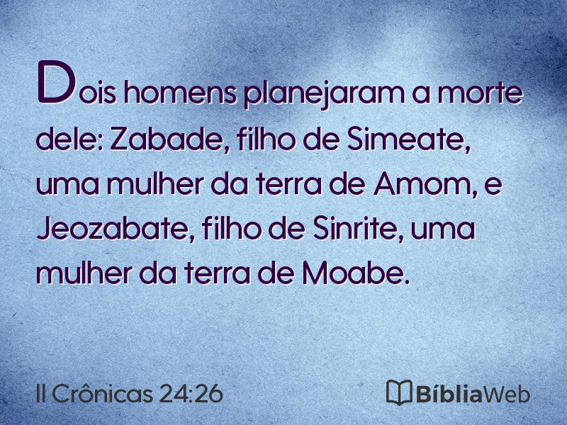 II Crônicas 24:26 em imagem para compartilhar