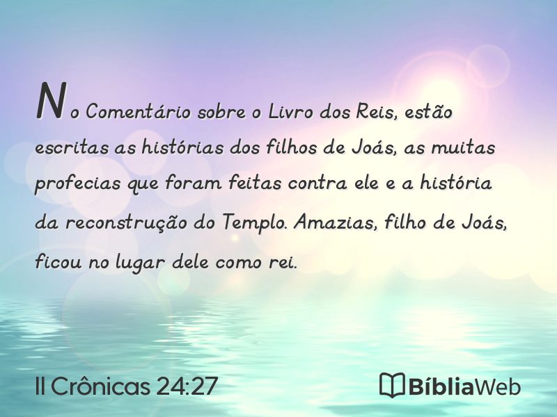 II Crônicas 24:27 em imagem para compartilhar