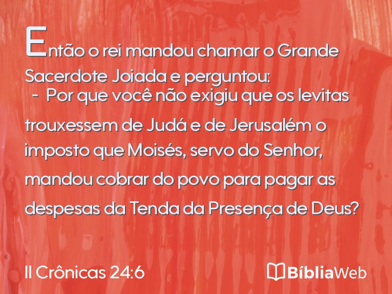 II Crônicas 24:6 em imagem para compartilhar