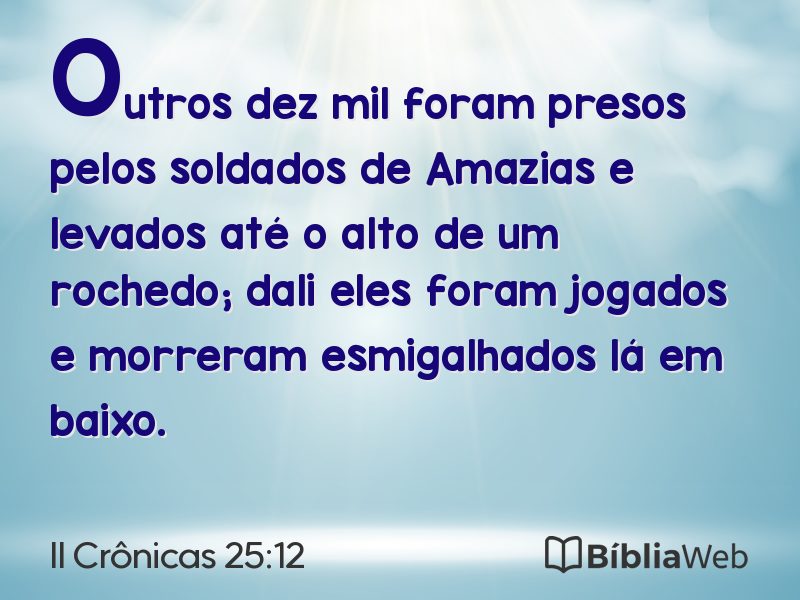 II Crônicas 25:12 em imagem para compartilhar