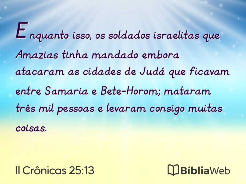 II Crônicas 25:13 em imagem para compartilhar