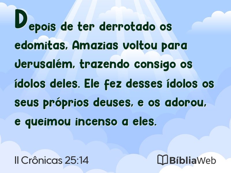 II Crônicas 25:14 em imagem para compartilhar