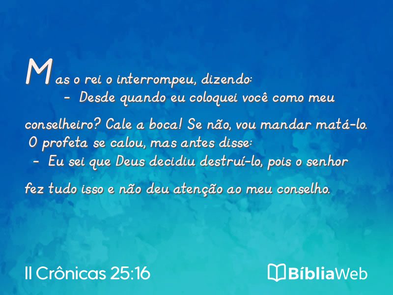 II Crônicas 25:16 em imagem para compartilhar
