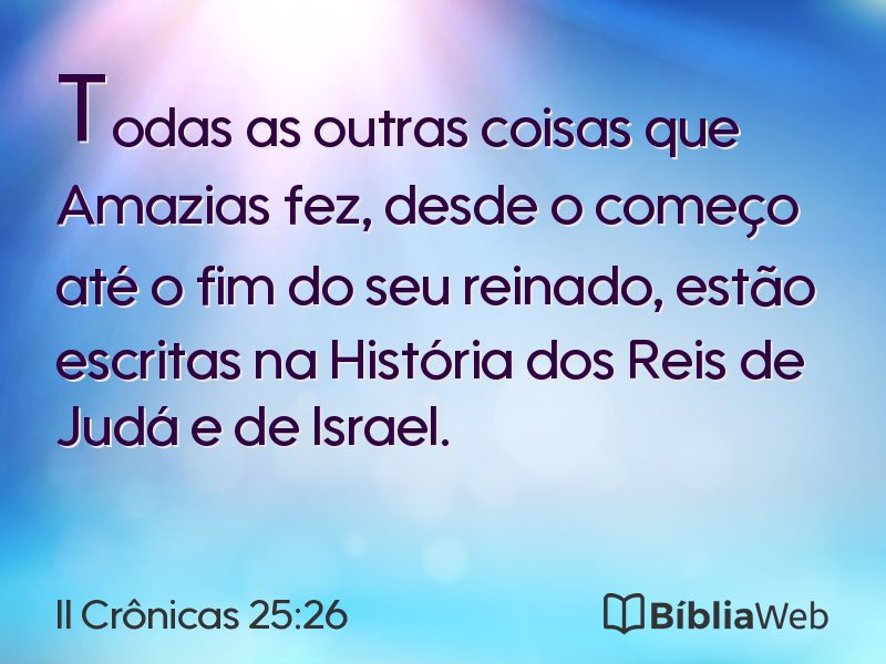 II Crônicas 25:26 em imagem para compartilhar