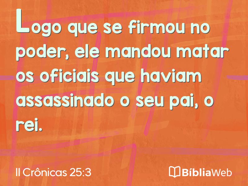 II Crônicas 25:3 em imagem para compartilhar