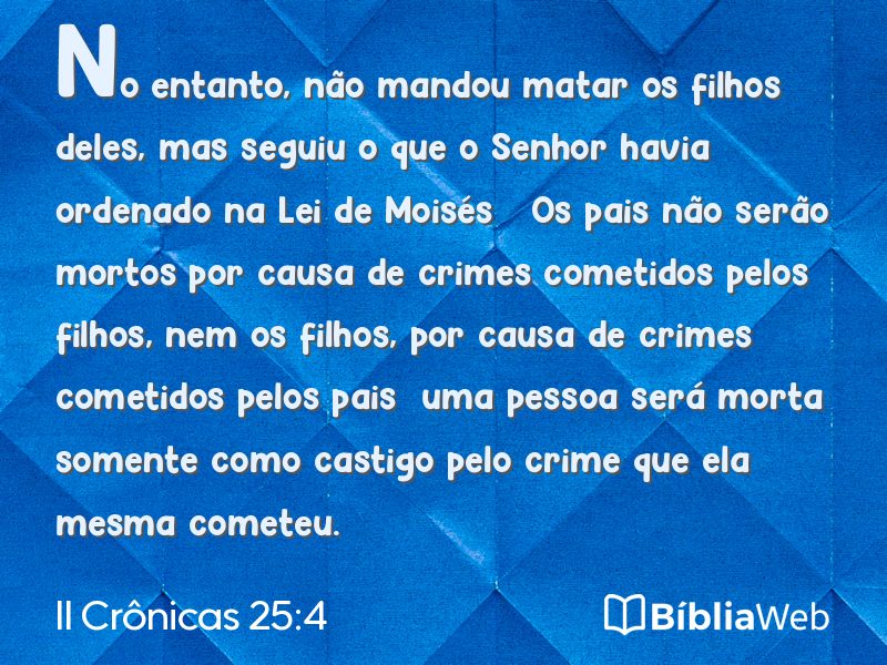 II Crônicas 25:4 em imagem para compartilhar