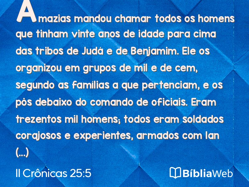 II Crônicas 25:5 em imagem para compartilhar