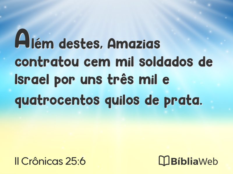 II Crônicas 25:6 em imagem para compartilhar