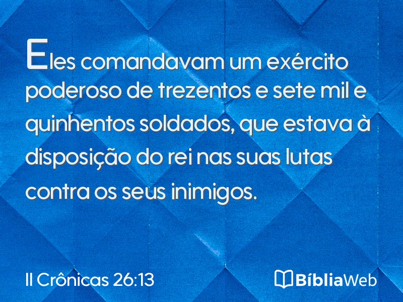 II Crônicas 26:13 em imagem para compartilhar