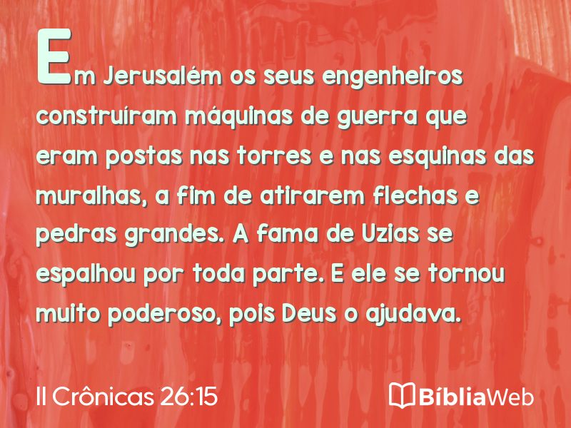 II Crônicas 26:15 em imagem para compartilhar