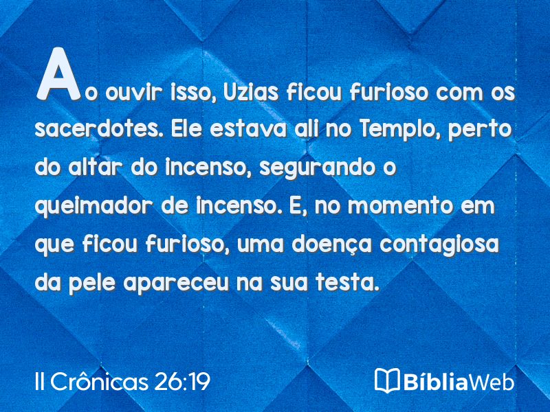 II Crônicas 26:19 em imagem para compartilhar