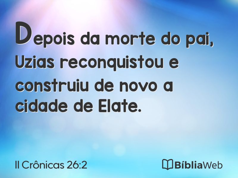 II Crônicas 26:2 em imagem para compartilhar
