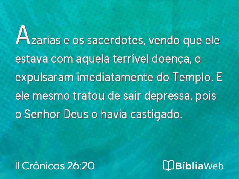 II Crônicas 26:20 em imagem para compartilhar