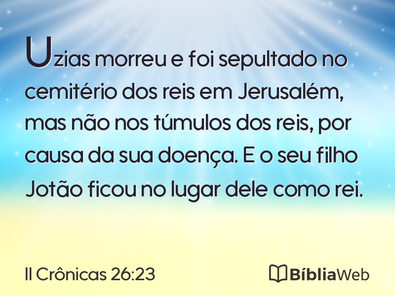II Crônicas 26:23 em imagem para compartilhar