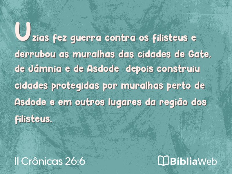 II Crônicas 26:6 em imagem para compartilhar