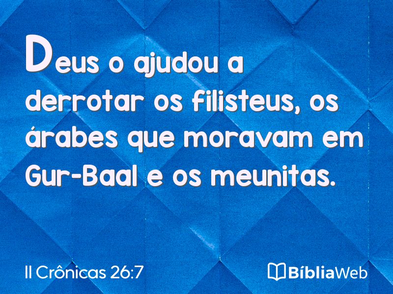 II Crônicas 26:7 em imagem para compartilhar