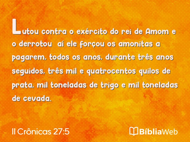 II Crônicas 27:5 em imagem para compartilhar