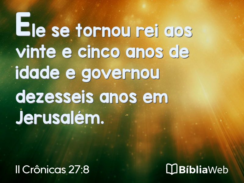 II Crônicas 27:8 em imagem para compartilhar