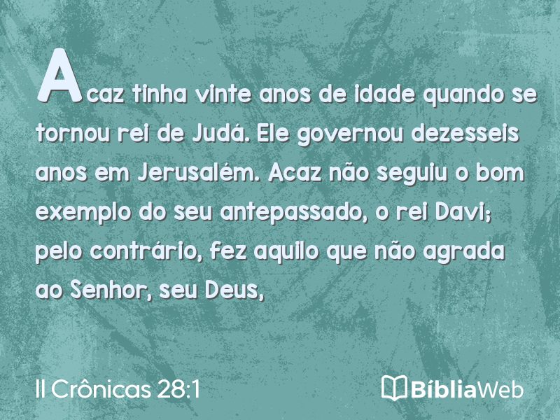 II Crônicas 28:1 em imagem para compartilhar